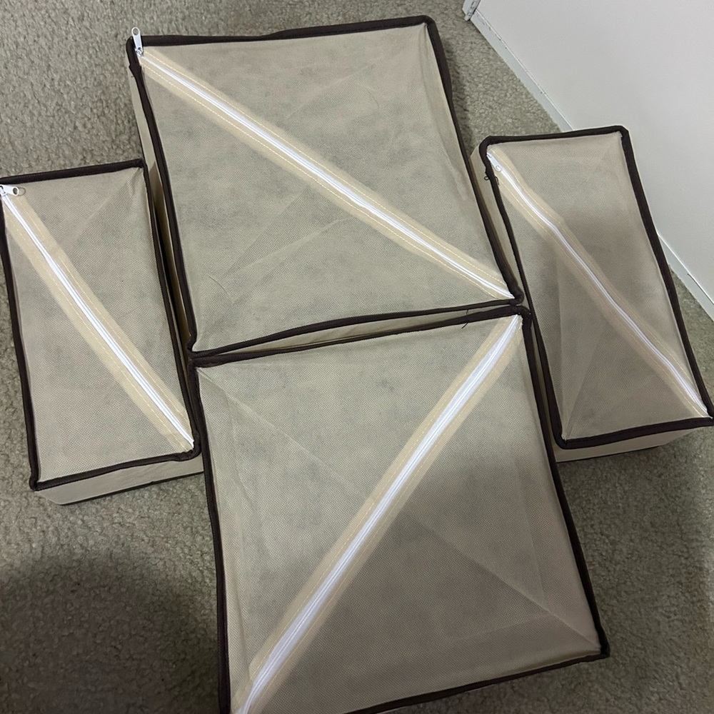 Neutral Beige and Brown Fabric Drawer Organizers - Brand Unknown - Picture 2 of 2